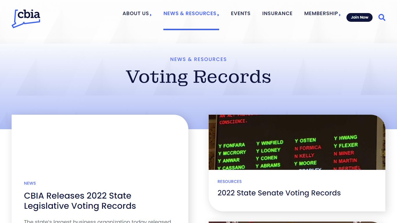 Connecticut State Senate, State House Voting Records - CBIA