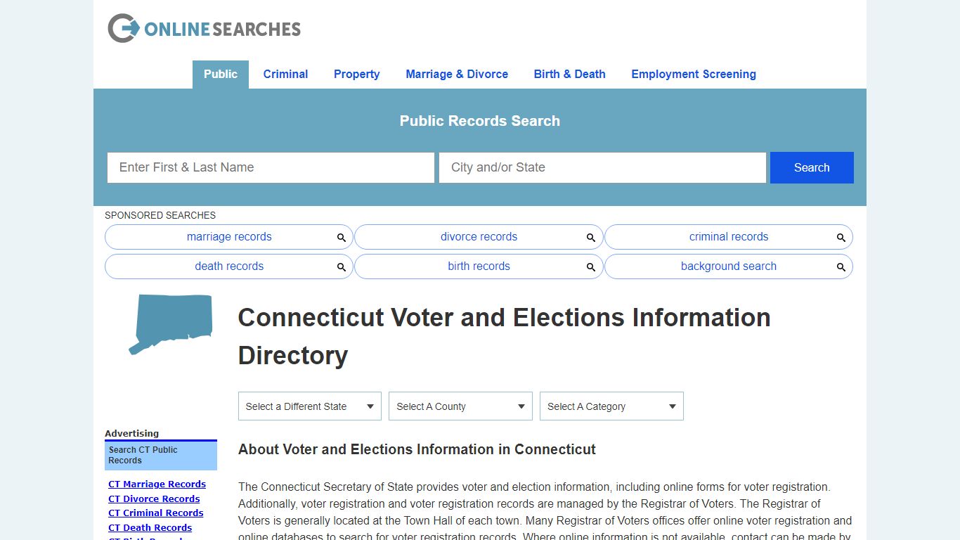 Connecticut Voter and Elections Information Directory